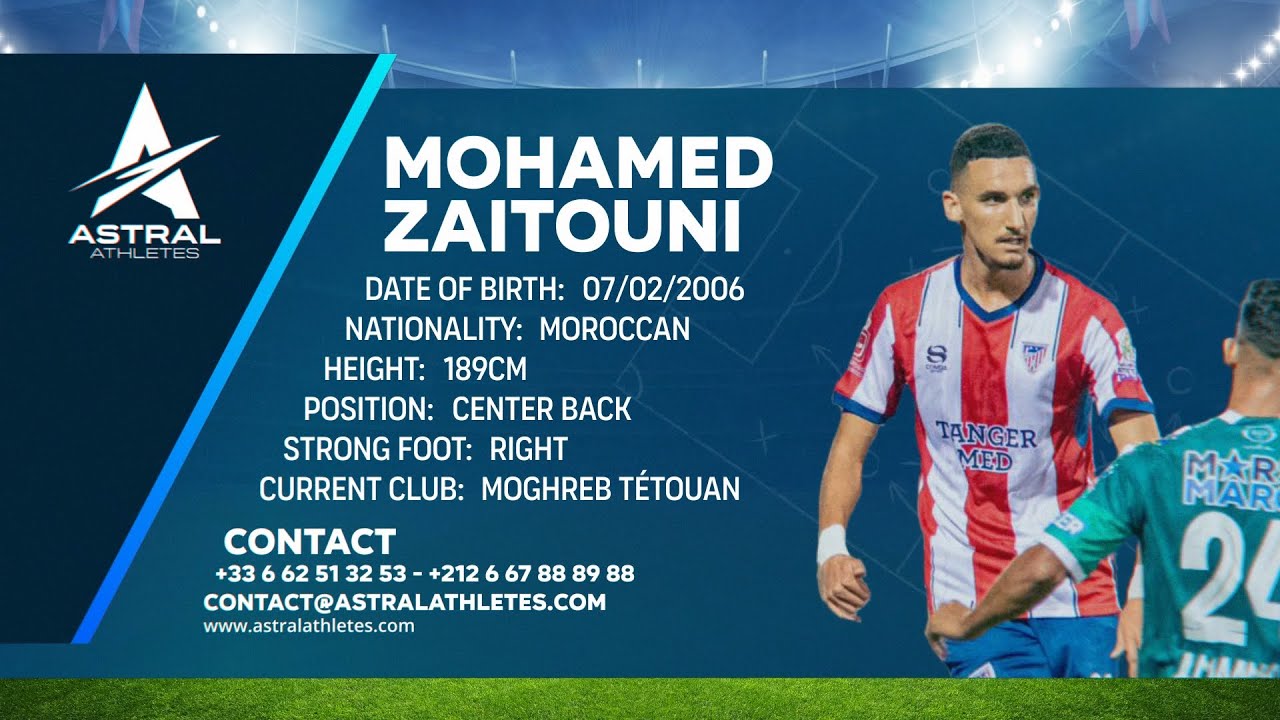 MOHAMED  ZAITOUNI (2024-2025) CENTER BACK - MOGHREB ATHLETIC TETOUAN MOROCCO