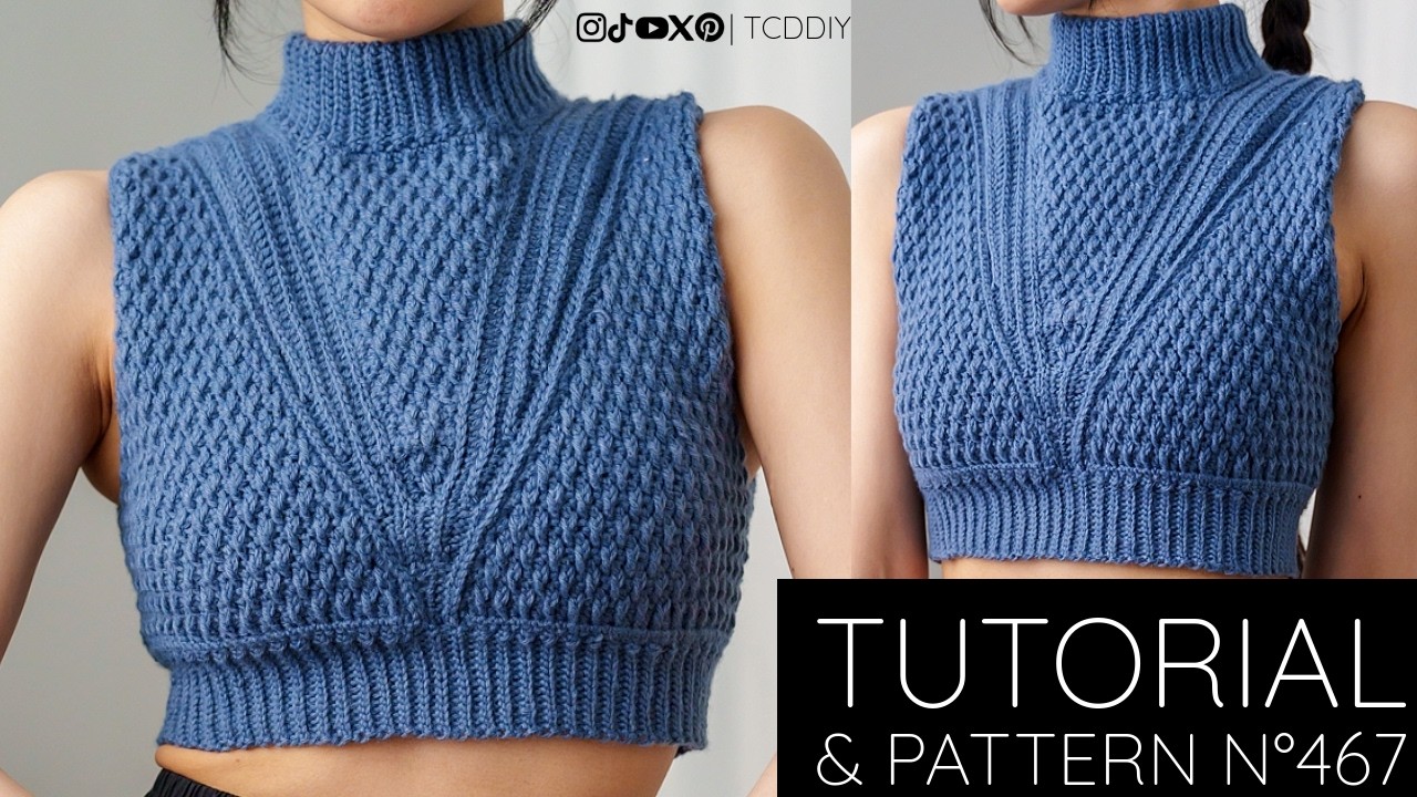 How to Crochet: Turtleneck Sweater Vest | Pattern & Tutorial DIY