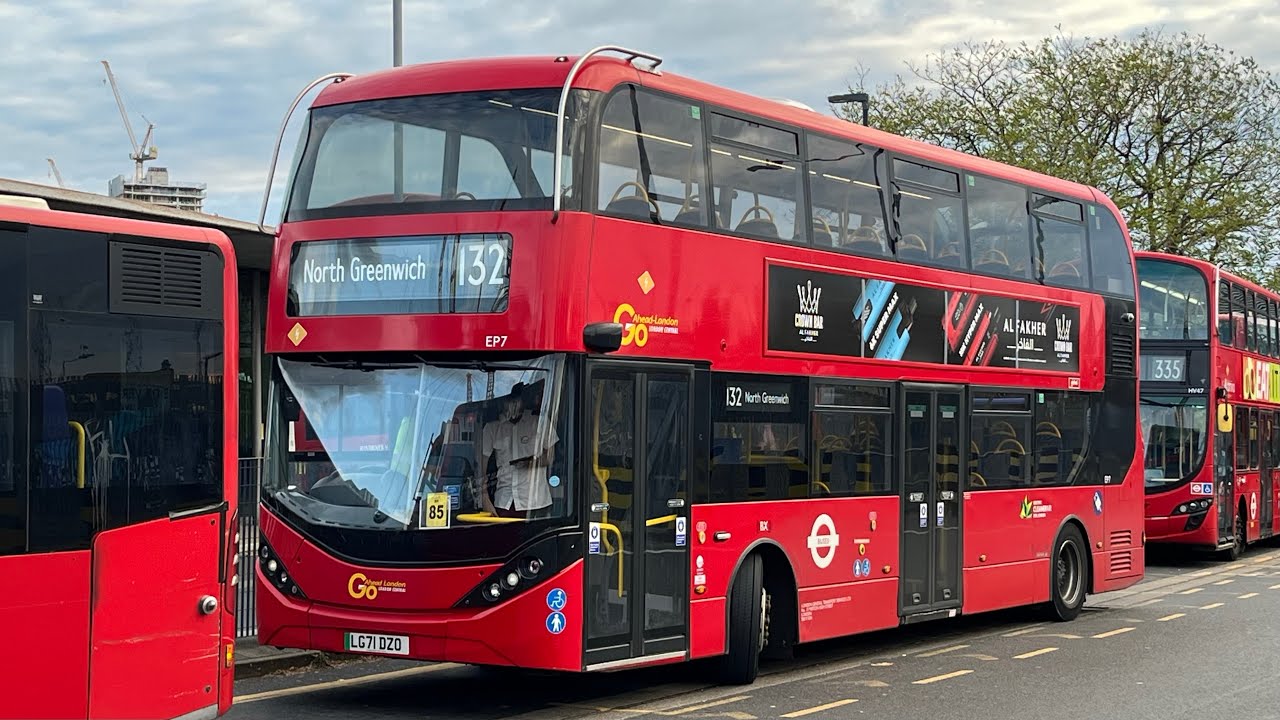 Full Route Visual. Route 132: Bexleyheath Town Centre - North Greenwich | Enviro400EV EP7 LG71 DZO