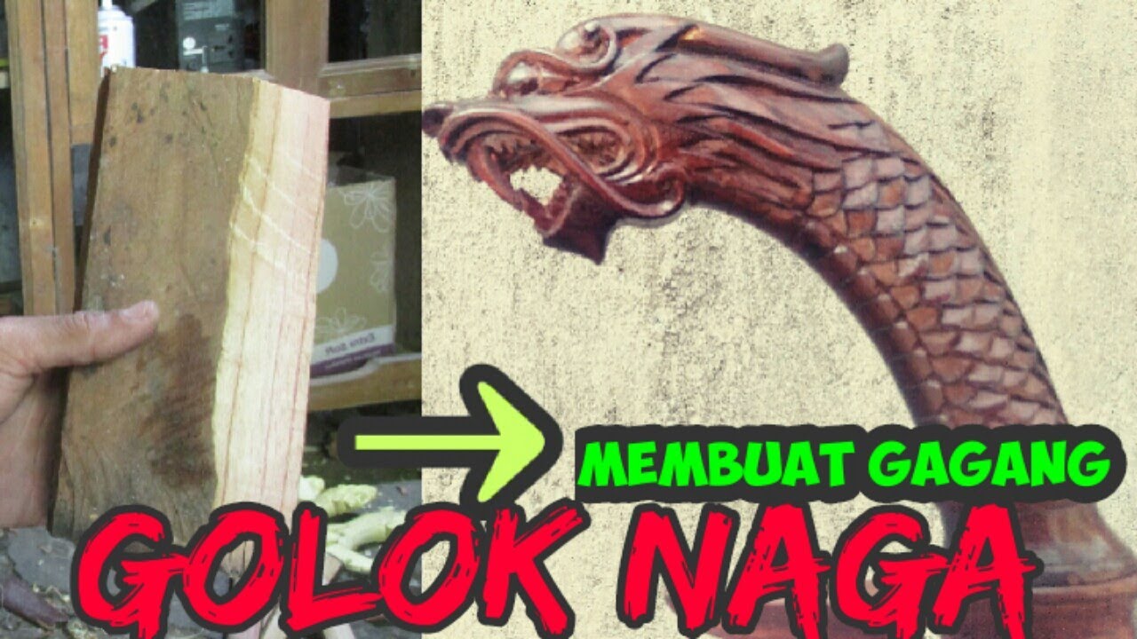 CARVED THE HILT Of DRAGON BLADE || Mengukir Gagang Golok Naga