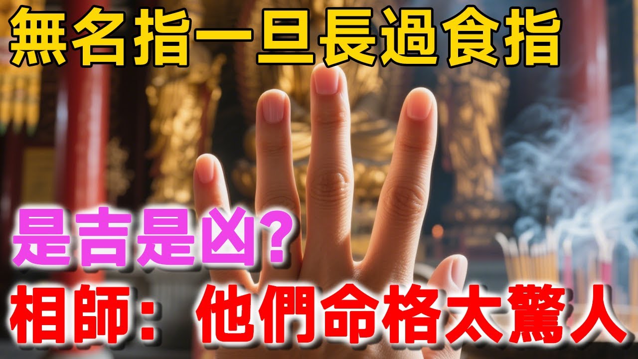 無名指一旦長過食指，是吉是凶？老相師一語道破：這種人命格驚人，千萬別小看！ | 新禪語