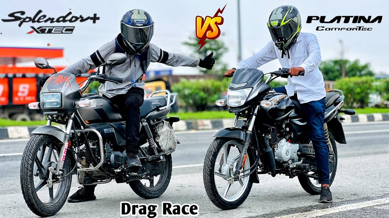 Hero Splendor + Xtec 2.0 Vs Bajaj Platina 100 | Drag Race | कांटे की टक्कर 😱
