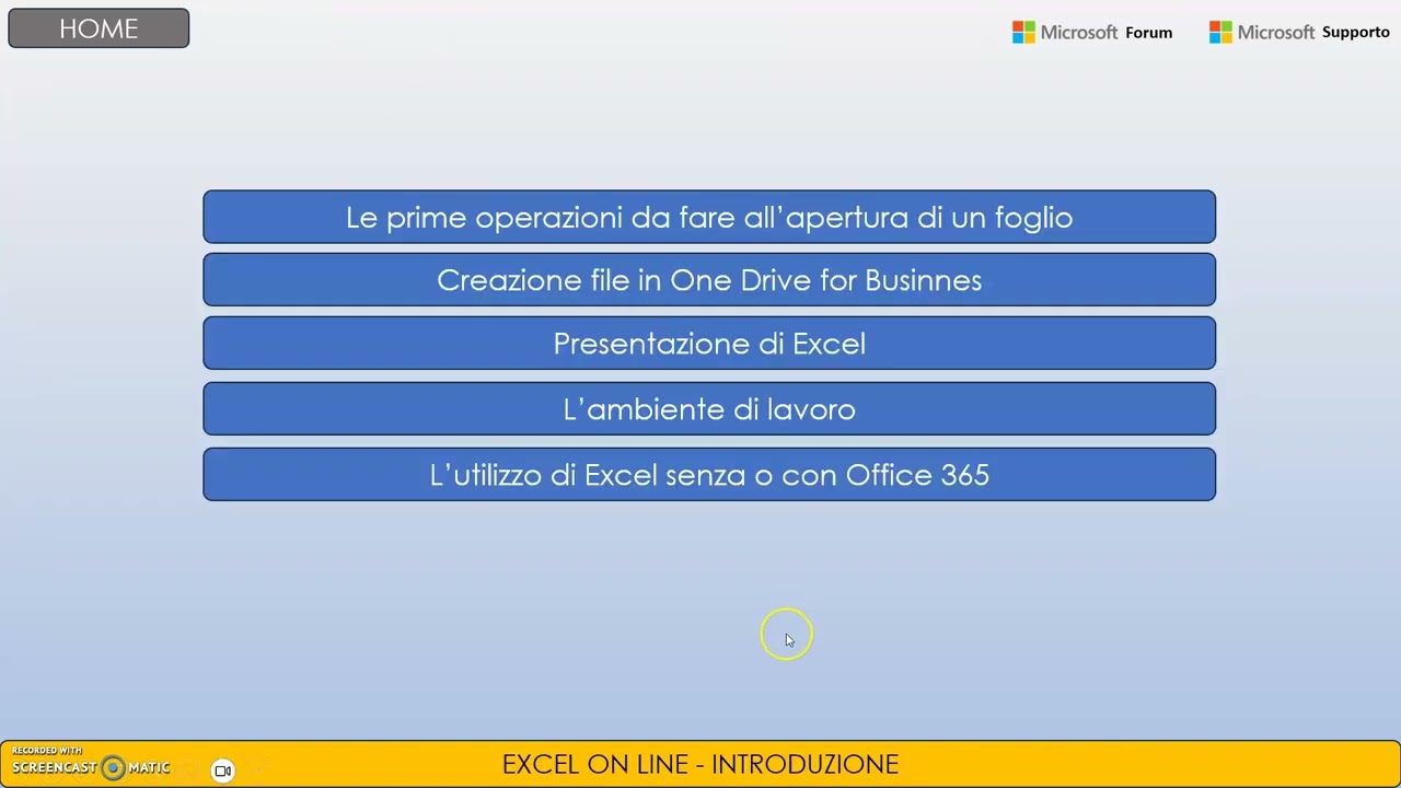 Rassegna funzionalità Excel