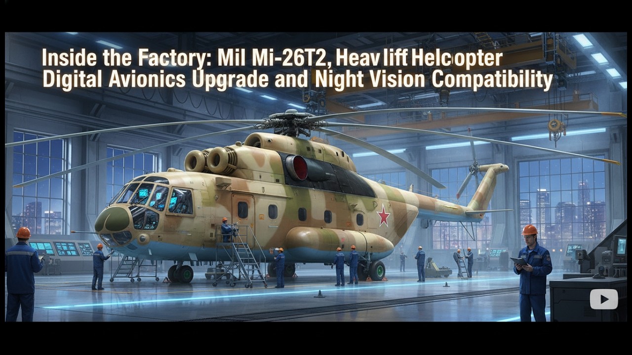 Inside the Factory: Mil Mi-26T2 Heavy Lift Helicopter Digital Avionics & Night Vision Tech