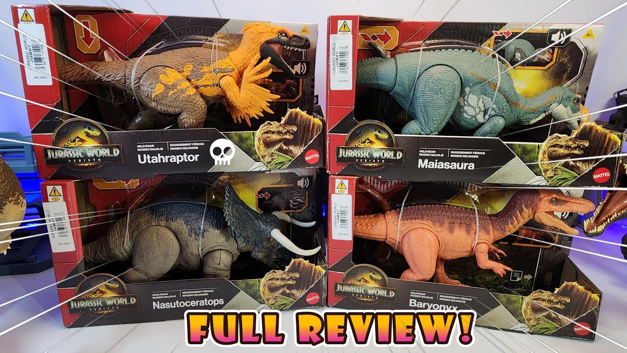 Jurassic World Rebirth Rugidores Wild Roar Wave 2 Full Review! Utahraptor, Nasutoceratops, y Mas!