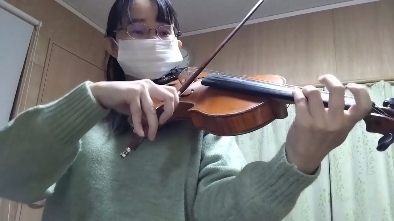 メヌエットⅡ　バッハ　ゆっくり演奏　バイオリンソロ　スズキ3巻　　MenuetⅡ Bach Suzuk itext vol3