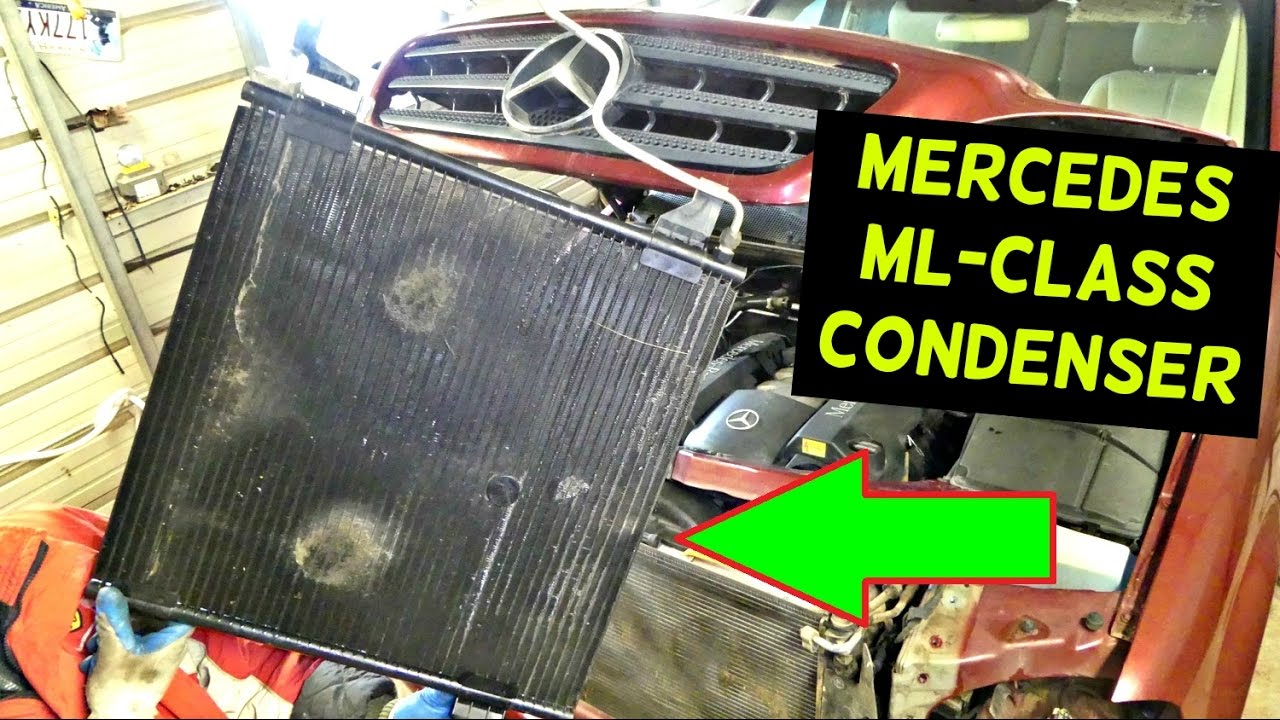 MERCEDES W163 A/C CONDENSER REPLACEMENT REMOVAL ML320 ML430 ML500 ML350 ML230 ML270