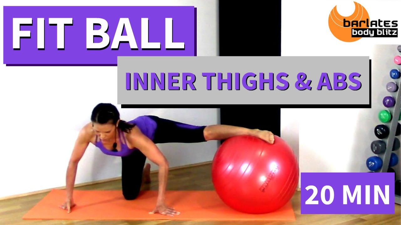 20 MIN Fit Ball Inner Thigh & Abs Workout | Pilates Stability Ball Toning | Barlates
