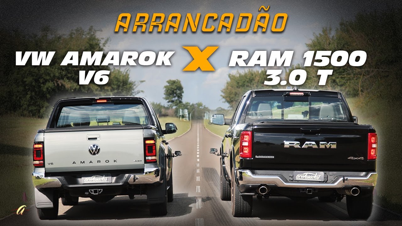 NOVA RAM 1500 3.0 BITURBO É UM FOGUETE? Picape de 426 cv encara a temida Amarok V6 na Arrancada!