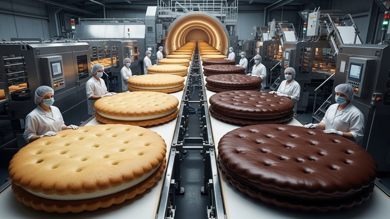 How Biscuits & Cookies Are Mass Produced | Inside a Modern Biscuit Factory