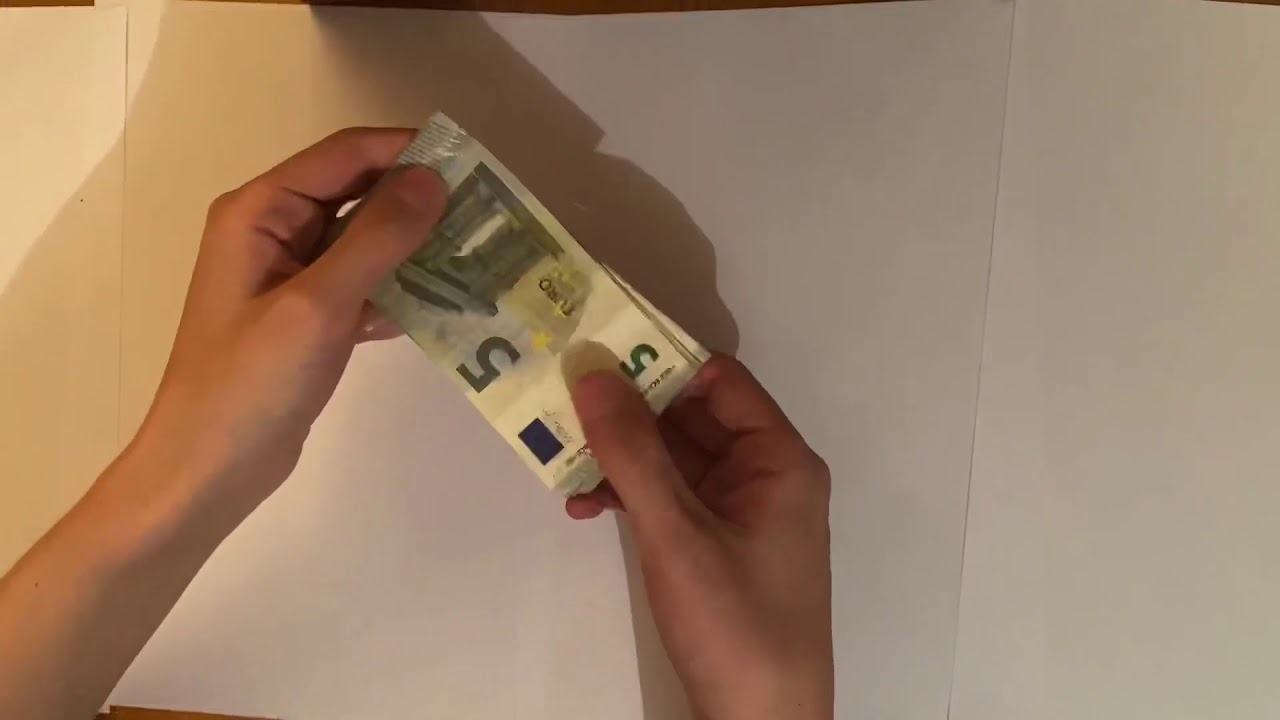 Counting money: EURO 5 banknotes €€€