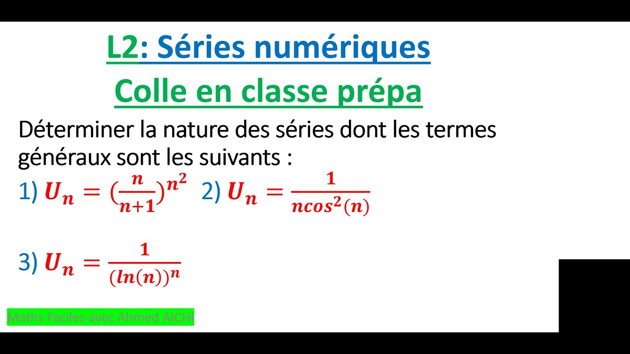 L2 : exercice corrigé avec rappels de cours sur les séries numériques