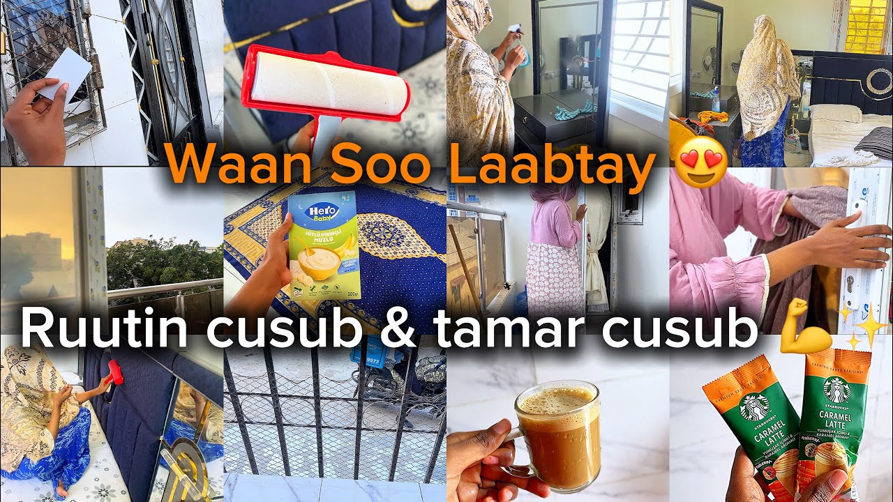 Ka dib 5 maalmood oo jirro ah… Ruutinkayga maalinlaha ah 😍 Guriga nadiifin & nasasho ☕✨