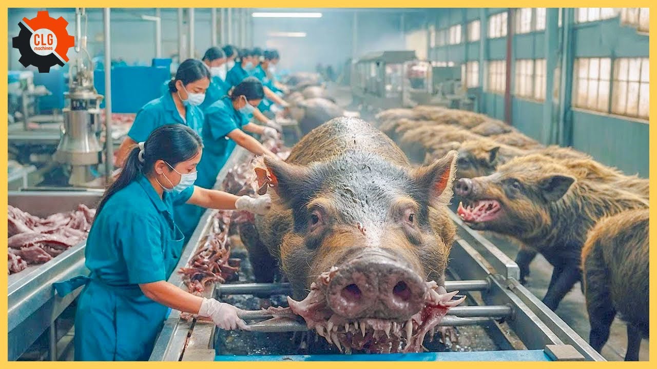 How does a modern pork factory in Germany work? | Food Industry Machines ▶169