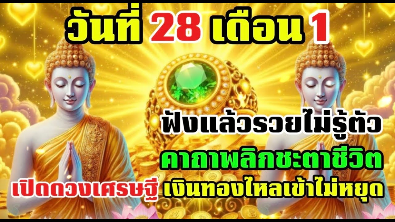 🟠วันที่ 28 เดือน 1 || ฟังแล้วรวยไม่รู้ตัวคาถาพลิกชะตาชีวิต เรียกโชคลาภเงินทอง คาถาเปิดดวงเศรษฐี