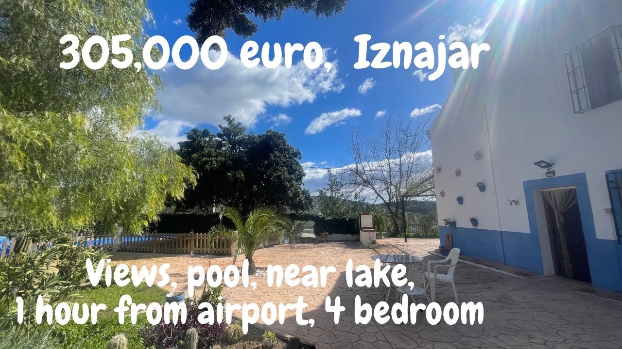 Andalucia 4 bedroom Property near Iznajar, spectacular views and lush garden with pool 306,000 euros