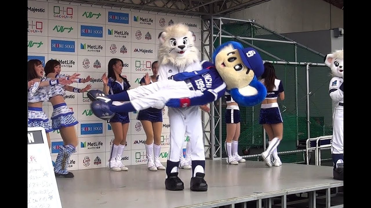 【ドアラ】セパ交流戦、西武vs中日戦チア＆マスコットステージ＠メットライフドーム 2018/06/17【レオ･ライナ】