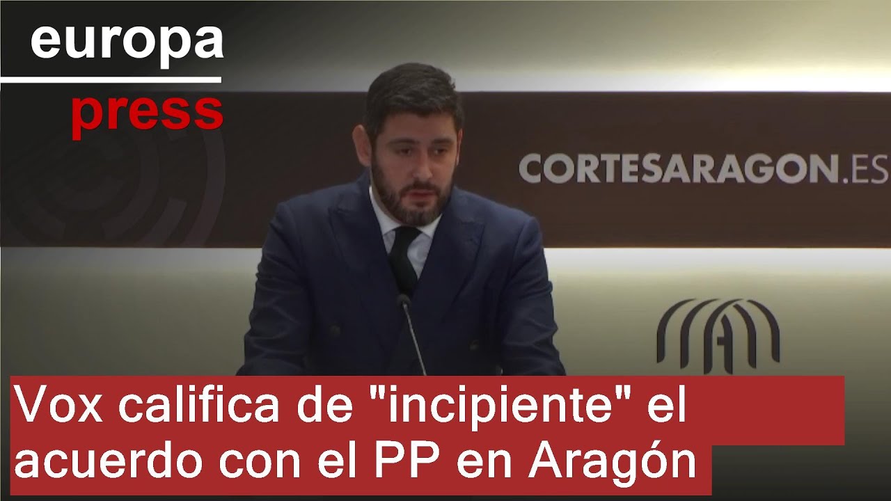 Vox asegura que el acuerdo con el PP en Aragón es 