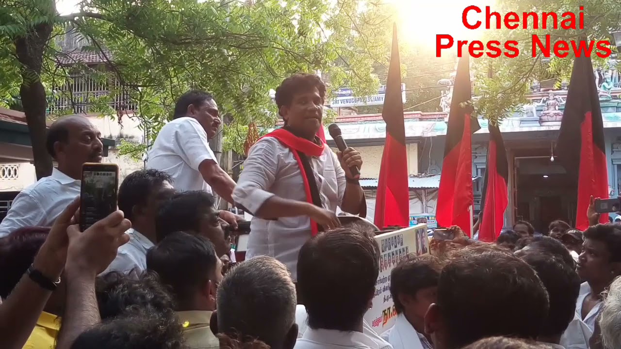 Thousand Lights DMK Candidate Dr.Ezhilan's Speech in front of Kalaignar' house