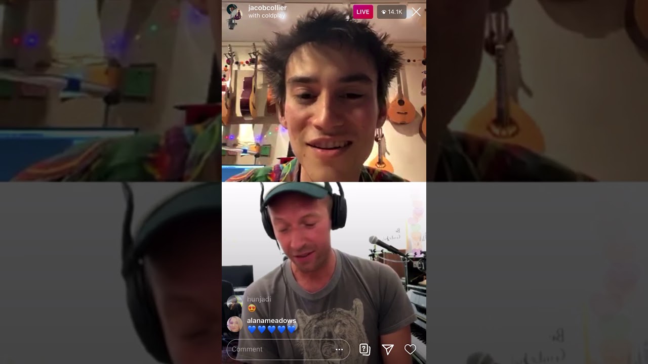 Jacob Collier Chris Martin emotional Sparks performance instagram live