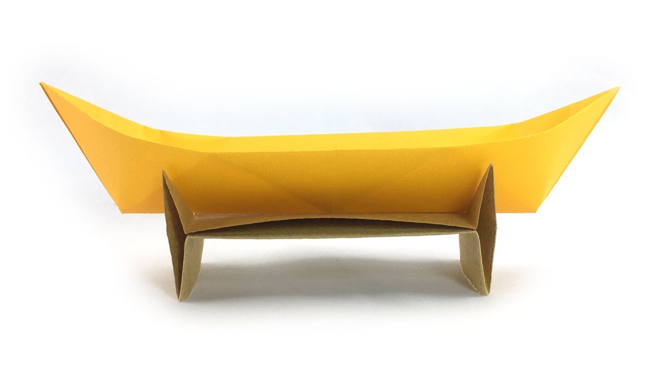 Canoe Origami Boat with a Stand Tutorial (Hyo Ahn)