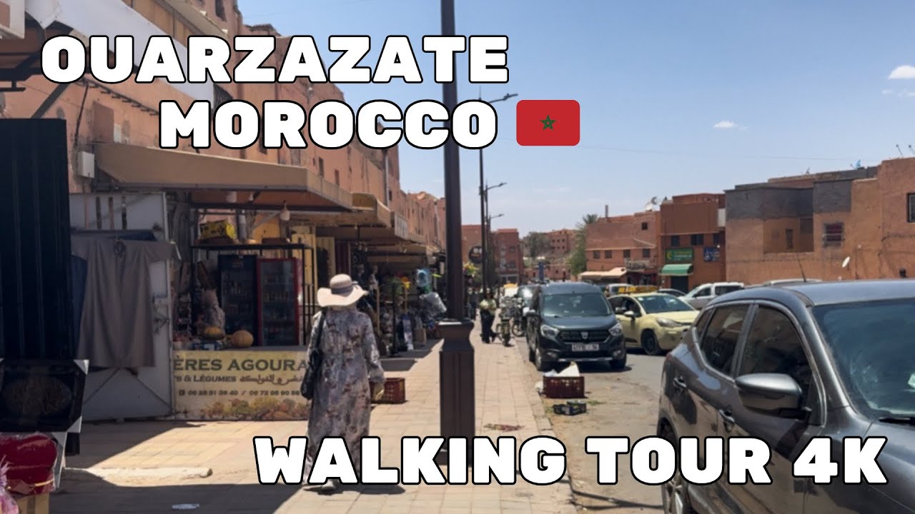 OUARZAZATE, MOROCCO 🇲🇦 | WALKING TOUR 4K #Ouarzazate #Morocco #WalkingTour #4K #TravelVideo 