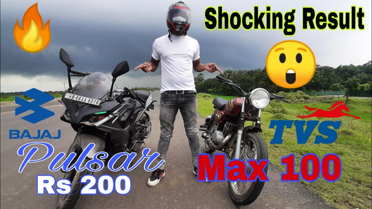 Pulsar RS 200 vs Max 100 Drag race🔥|| 3rd Gear vs Top Speed||Tech Mix Vlogs