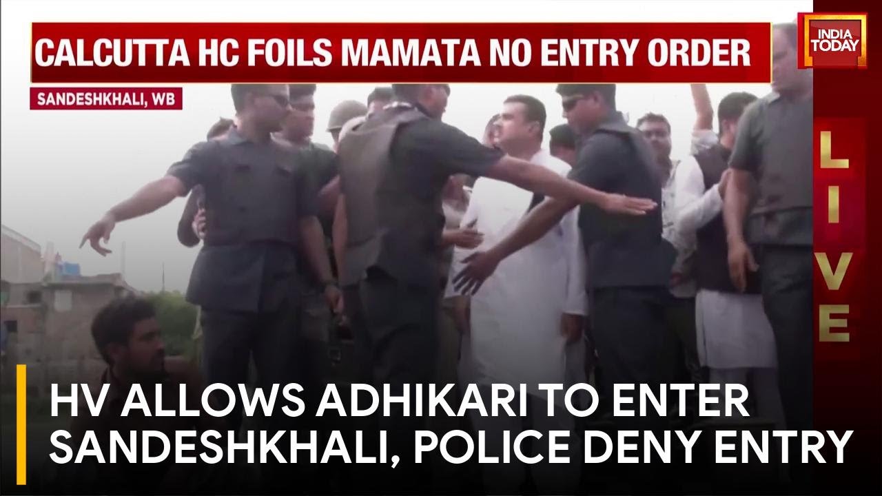 Suvendu Adhikari Prevented from Entering Sandeshkhali Despite Court Order | West Bengal News