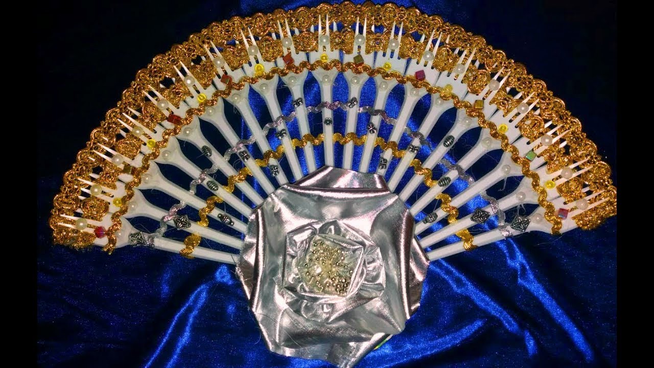 Веер из одноразовых вилок Декор СВОИМИ РУКАМИ _Made of disposable forks decor with your own hands_
