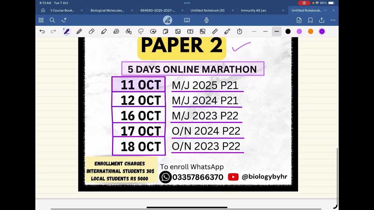 Yearly Past Paper Session | Paper 2 | A level Biology 9700