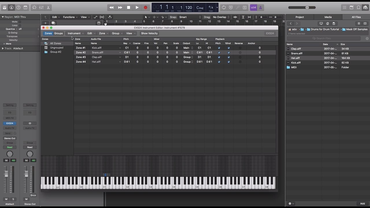 Importing samples into Logic X (Creating custom kits)
