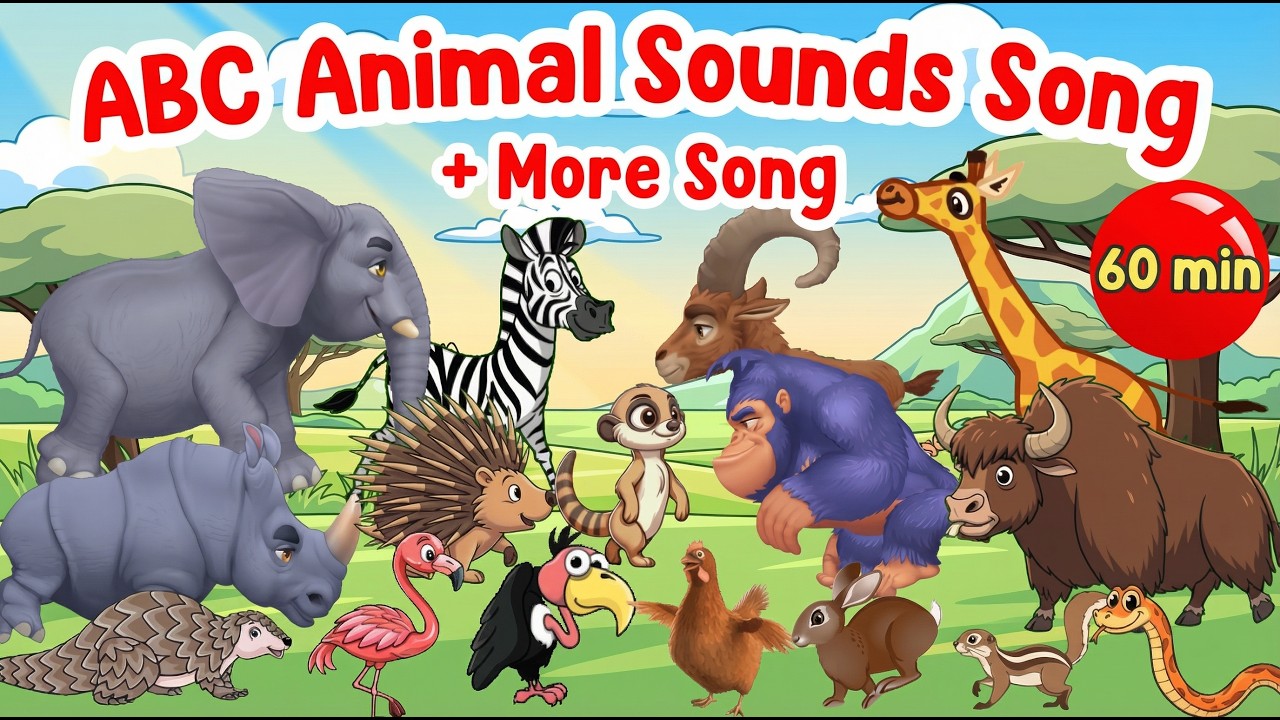 ABC Animals Sounds Song + Alphabet Animals 1 Hour | Learn ABC With Animals Song| Little Kitten Learn