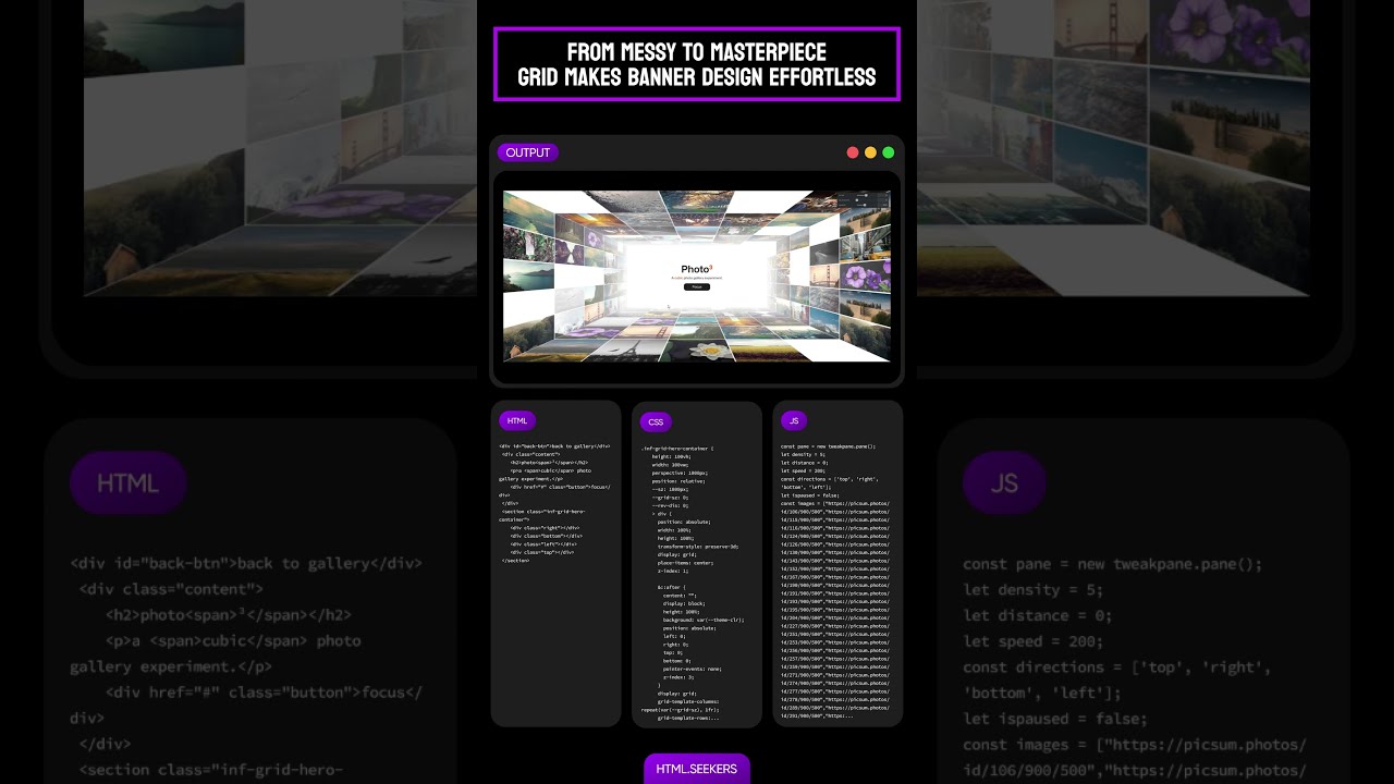 From messy to masterpiece &mdash; Grid makes banner design effortless 🖼️ #webdesign #html5css3