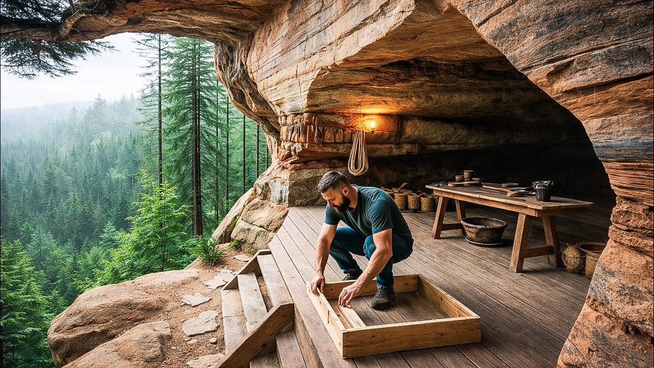 30 Days Alone on a Cliff – Building a Survival Shelter in a Secret Cave