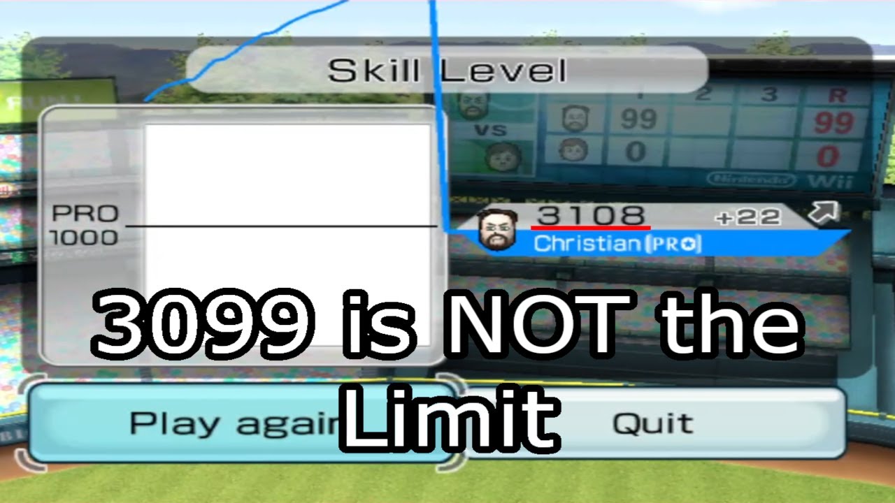 Я обнаружил новый лимит в бейсболе Wii Sports.