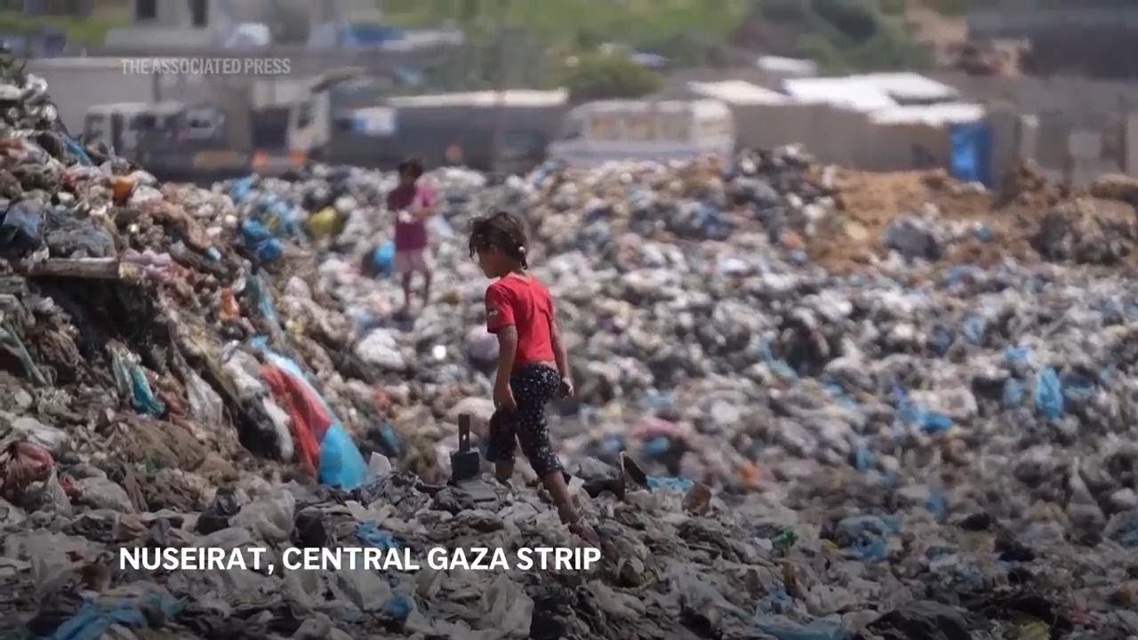 Displaced families in Gaza face growing health risks from exposure to sewage and garbage