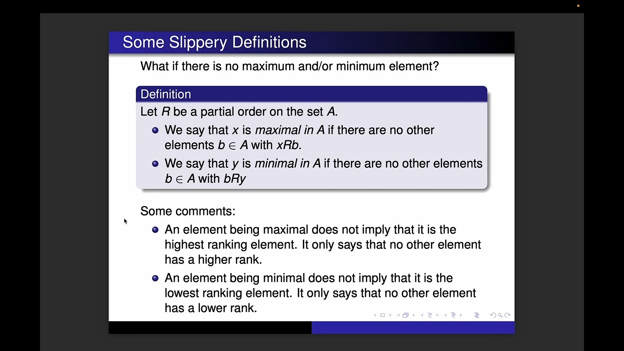 Maximum and Minimum (Partial Orders)