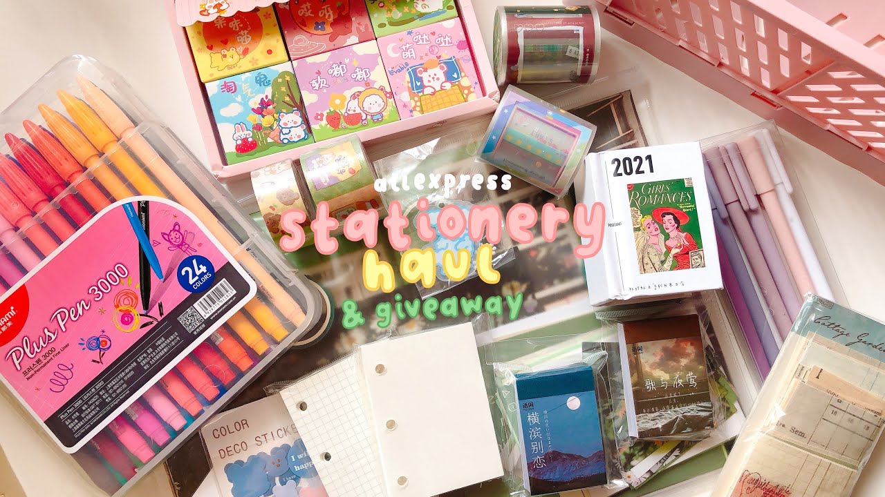 huge aliexpress stationery haul + giveaway ft. jianwu store 📌