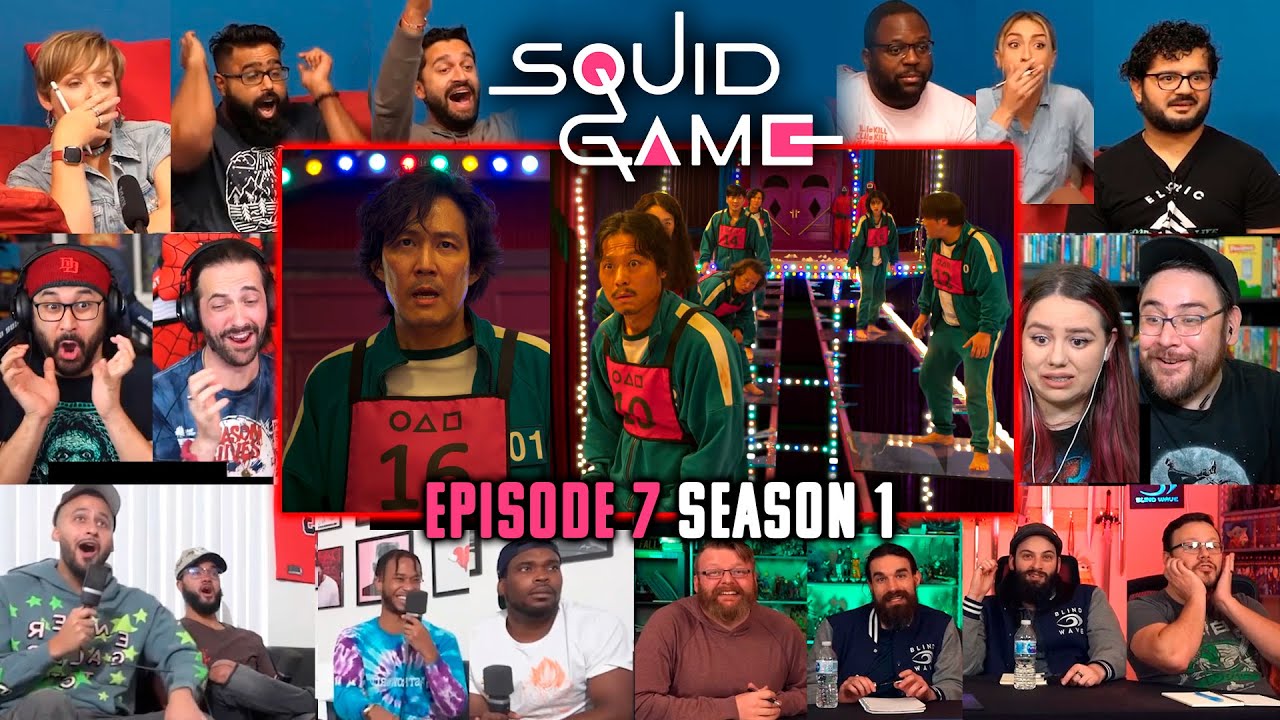 Glass Bridge Game | SQUID GAME Episode 7 Season 1 Reaction Mashup | VIPS