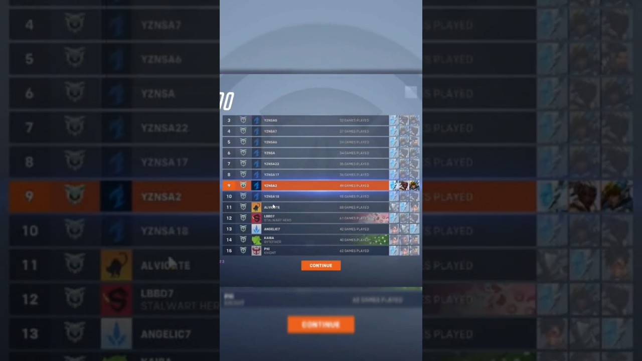 YZNSA gets rank 1,2,3,4,5,6,7,8,9,10 at the SAME TIME! #overwatch2 #overwatch