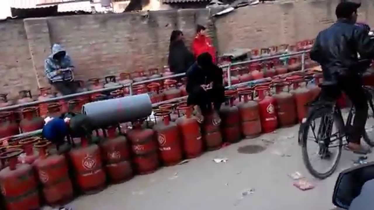 Nepal Fuel Crisis | LPG Cylinders Lined Up Outside Gas Store in Kathmandu