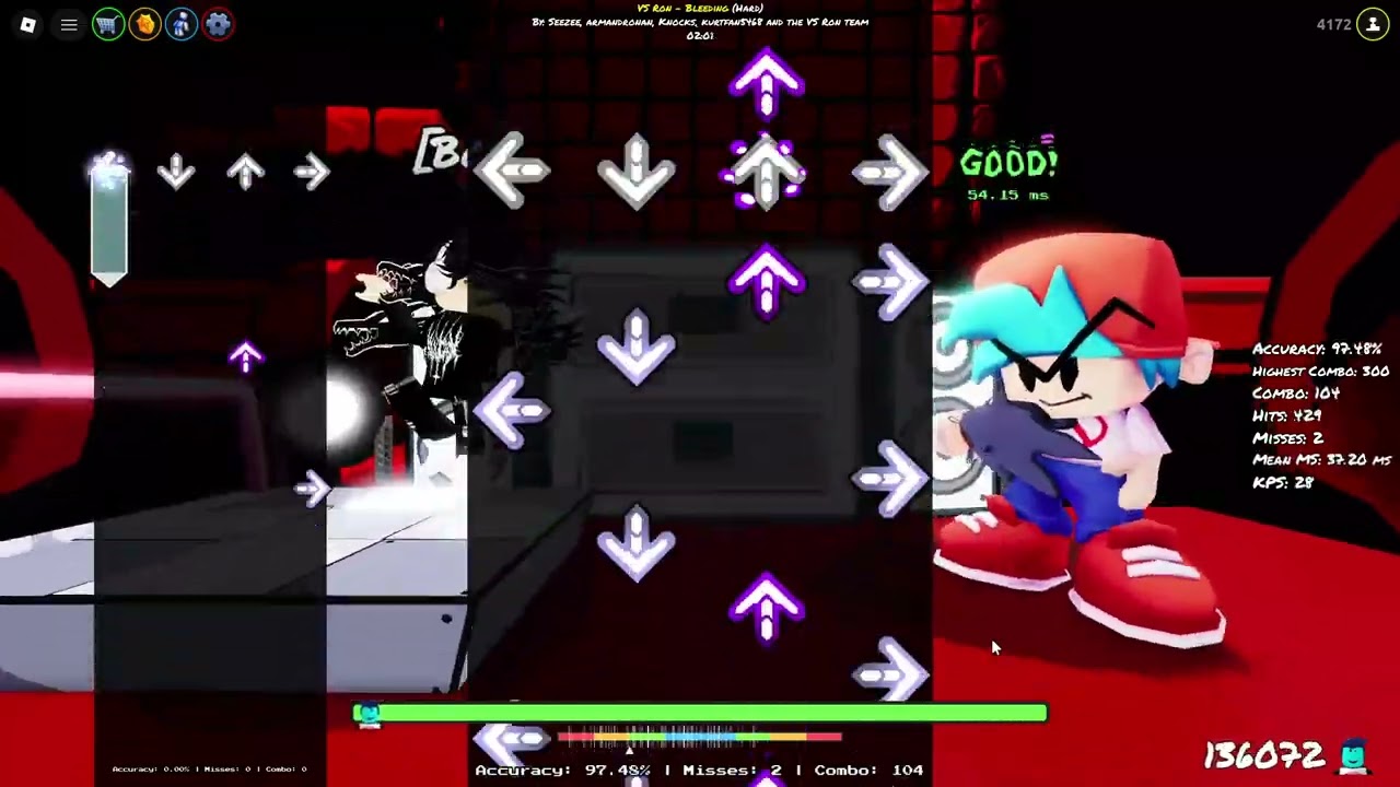 Funky friday roblox BLEEDING Score 433957 | Accuracy 93.48% | Misses 37