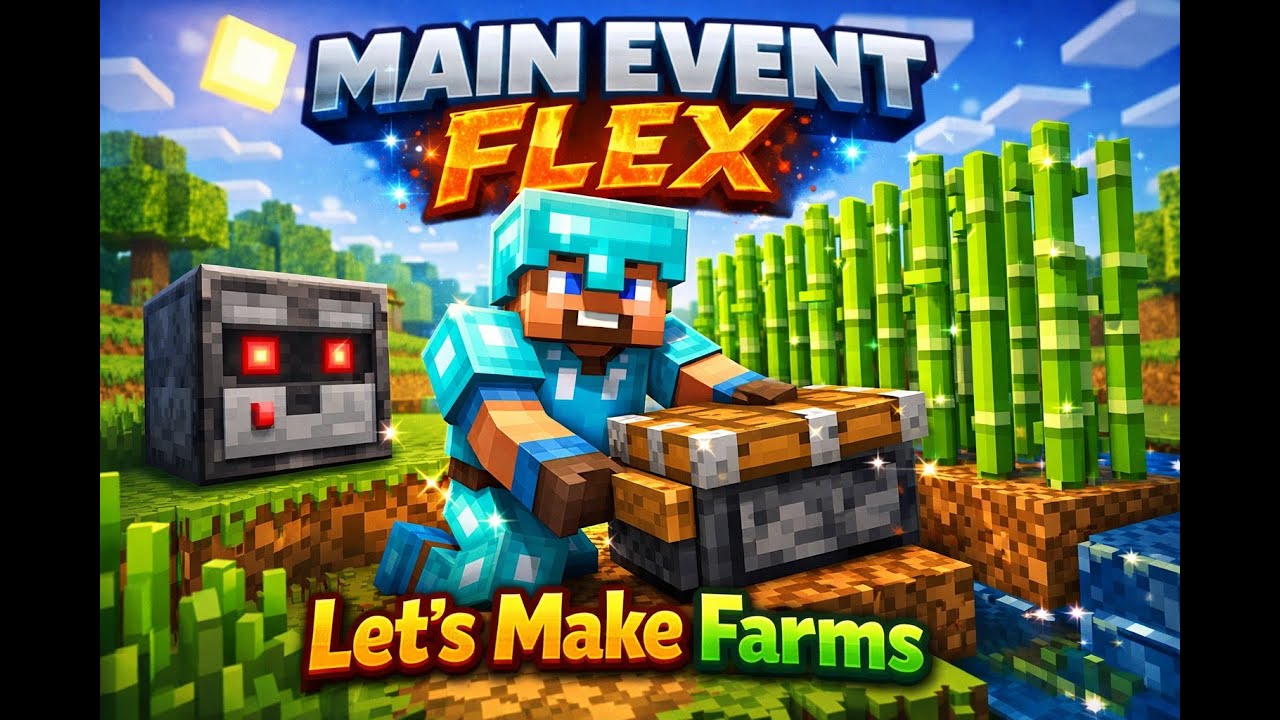 Let’s Make Starter Farms Minecraft LIVE | #maineventflex #minecraft #bedrockedition #tutorial #game