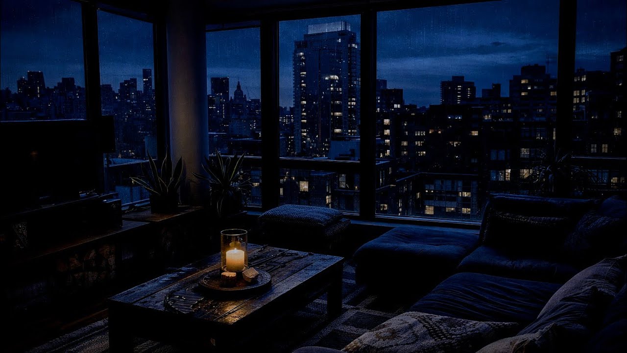 Rainy Window & Warm City Glow Lofi | Quiet Night for Sleep