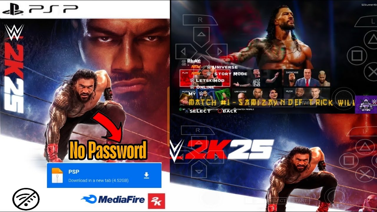 NEW WWE 2K25 PSP REALISTIC MOD FOR PPSSPP ANDROID | WWE 2K25 IN ANDROID