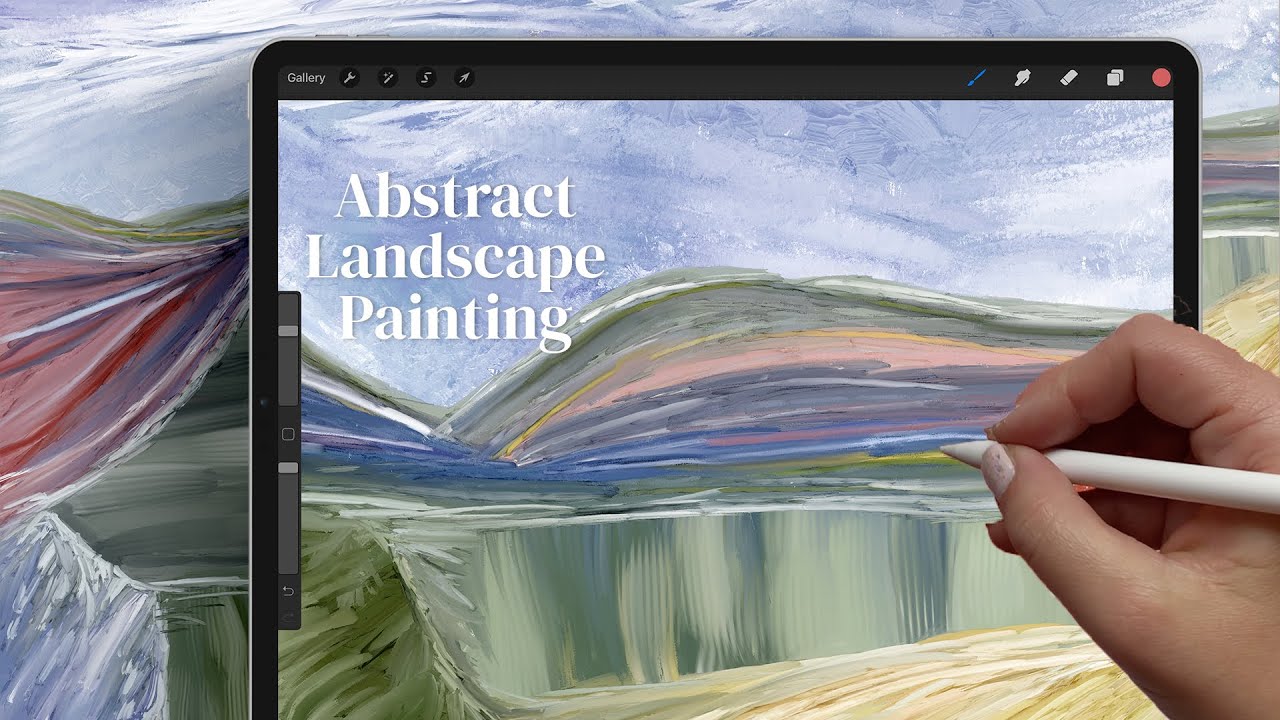 Painting an Abstract Landscape in Procreate | Digital Landscape Painting | Abstract Art Demo