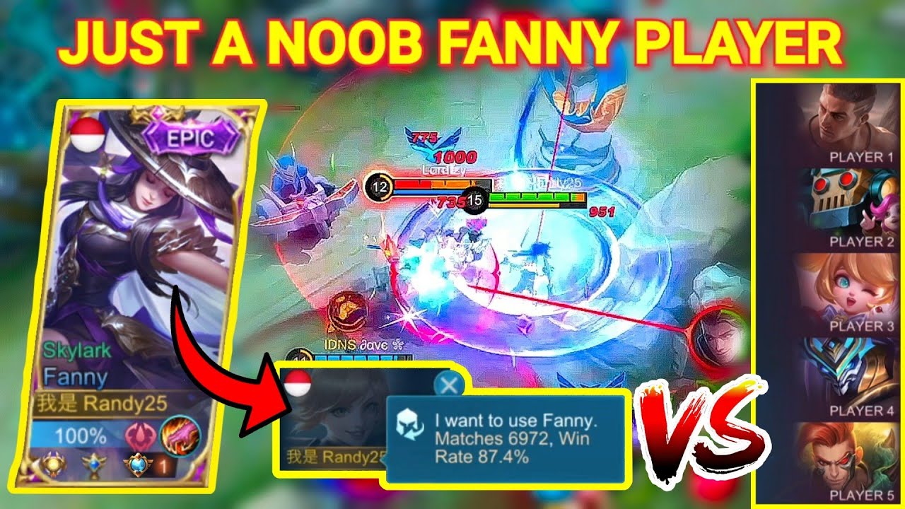 NOOBQUEEN IS GONE!! THIS IS RANDY25 FANNY!! | Mobile Legends
