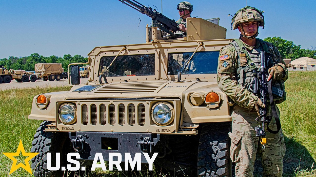 U.S. Army Convoy Operations During Military Exercises In Wisconsin.