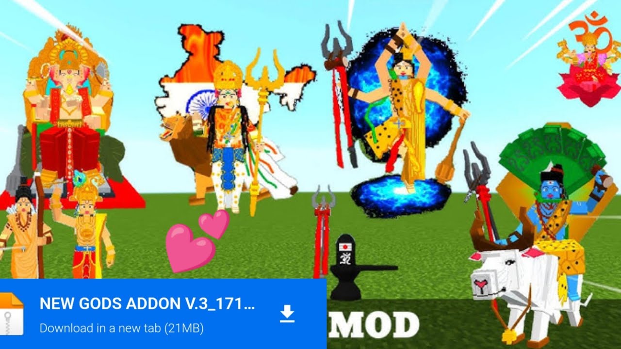 DOWNLOAD NEW HINDU GOD MOD FOR MINECRAFT PE 😬 Hindu God Mod With Best Animations🥰
