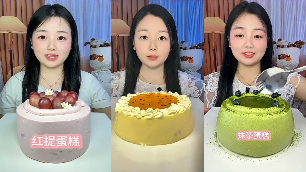 ASMR Chinese Eating Cheecake, Cream Cake || Kwai Dessert Mukbang